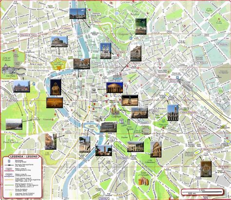 Mappa E Cartina Turistica Di Roma Monumenti E Tour Monumenti Mappa