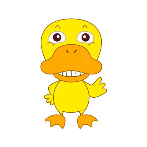 Yellow Duck Vector Art Png Smiling Yellow Duck Animal Baby Cartoon