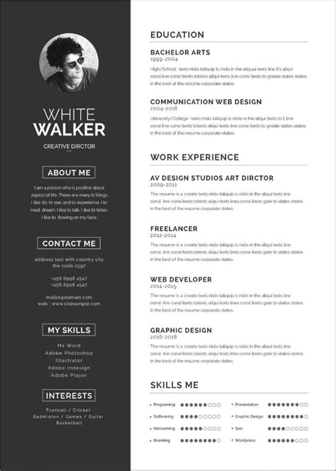 Cv Templates Free Free Resume Templates