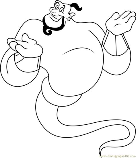 Genie Coloring Page Aladdin Coloring Page Coloring Home