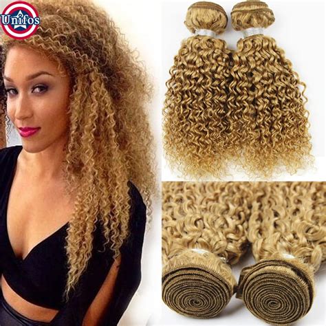Malaysian Kinky Curly Blonde Weave Tissage Blonde Human Hair Extensions