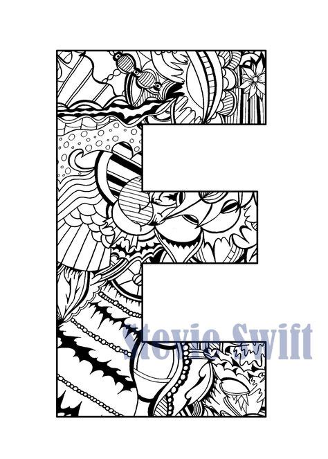 Colorable Doodles Letters With Images Printable Adult Coloring
