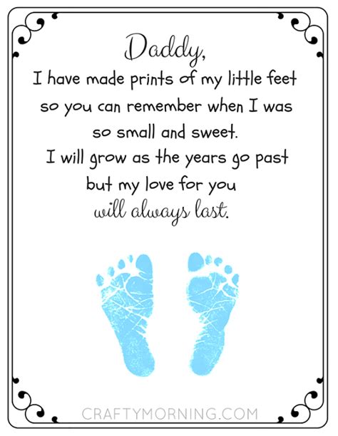 Free Printable Fathers Day Footprint Poem Crafty Morning