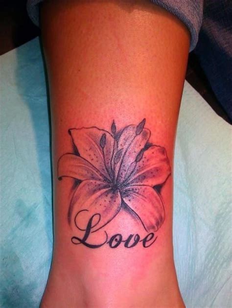 Flower Love Ankle Tattoo Tattoo Lily Lillies Tattoo Lily Tattoo
