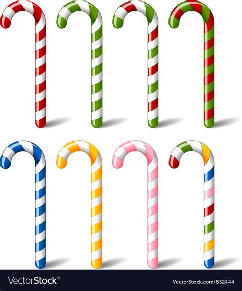 Colorful Striped Candy Canes Royalty Free Vector Image