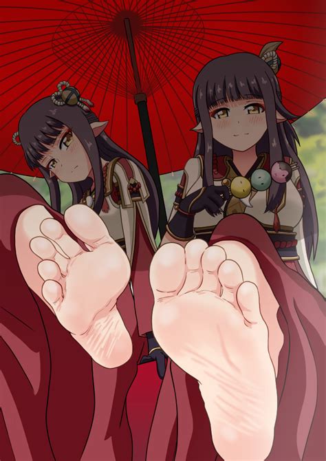 Nush Advance Hinoa Minoto Monster Hunter Series Monster Hunter Rise 2girls Barefoot