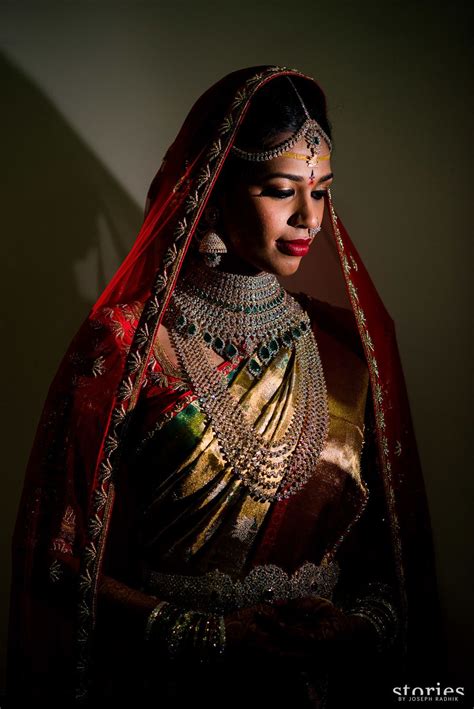 Photo Of South Indian Bridal Portrait With Layered Diamond Jewellery