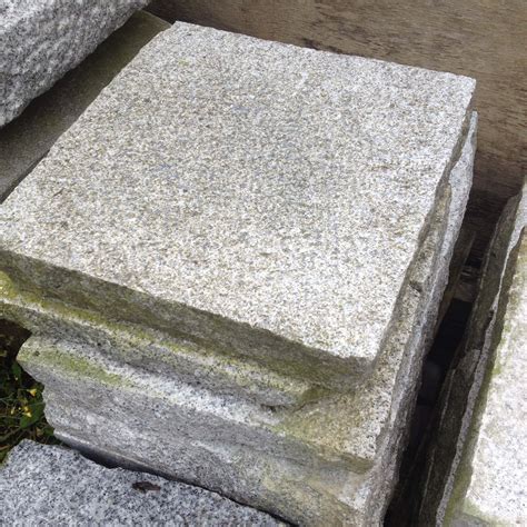 Square Format Stepping Stones From Natural Silver Grey Granite For Gardens