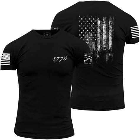 Grunt Style Grunt Style 1776 Flag Crewneck T Shirt Black