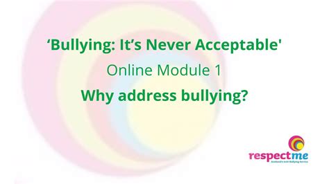 ‘bullying it s never acceptable online module 1 why address bullying
