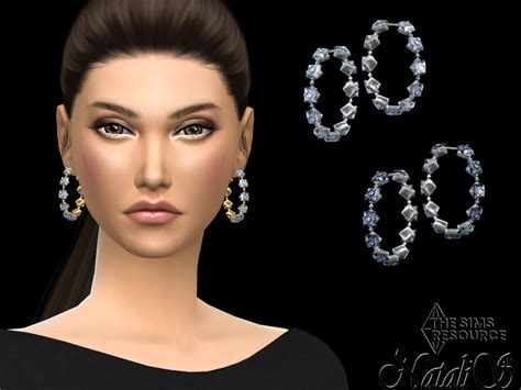 Princess Cut Crystals Hoop Earrings By Natalis At Tsr Sims 4 Updates