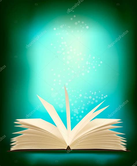 Opened Magic Book With Magic Light Vector Illustration Stock Vector