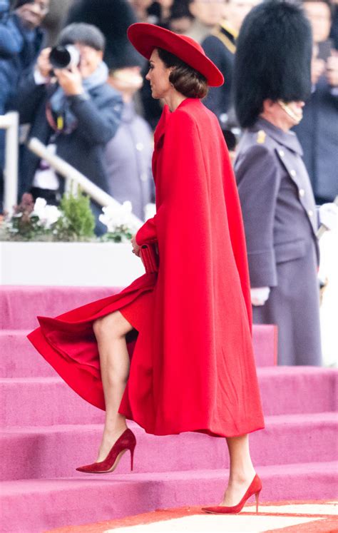 Kate Middleton Hints To Princess Dianas Red Catherine Walker Dress