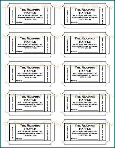 Free Printable Raffle Tickets With Numbers Printable Templates