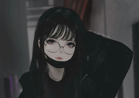 Black Hair Face Mask Anime Girl