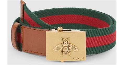 Gucci Canvas Web Belt With Bee Buckle Lyst