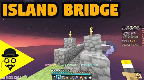 Making A Simple Island Bridge Minecraft Hypixel Skyblock Youtube
