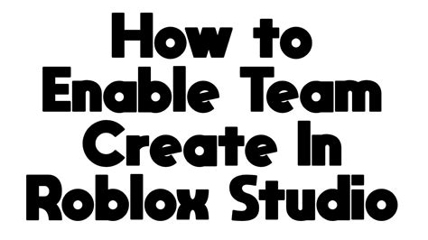 How To Enable Team Create In Roblox Studio YouTube