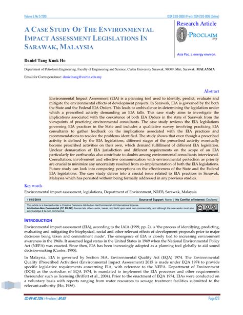The scholarship will cover all the expenses during the study in malaysia. (PDF) A Case Study Of The Environmental Impact Assessment ...