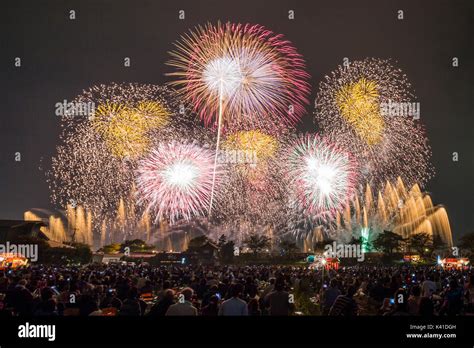 Tsuchiura All Japan Fireworks Competition In Japan Stock Photo Alamy
