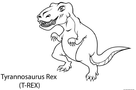 Dinosaur Tyrannosaurus Rex Coloring Book Pages For Kidsfree Printable