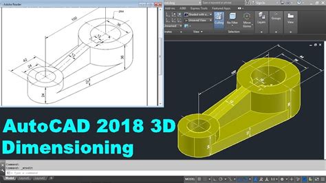 Autocad 2018 3d Dimensioning Tutorial Youtube