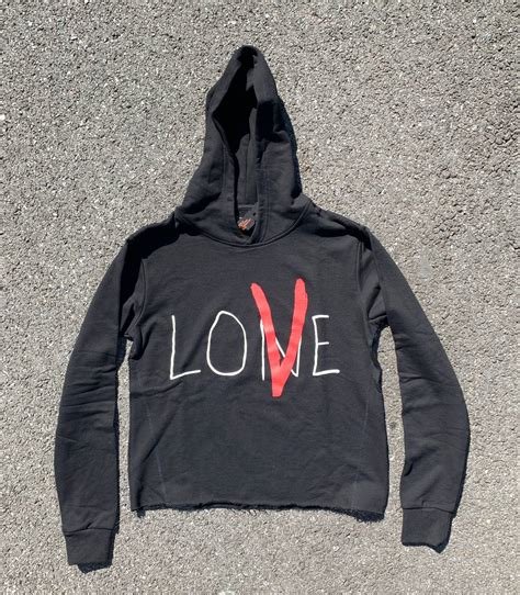 Vlone Vlone Lone Love Nyc Red On Black Hoodie Sweatshirt Grailed