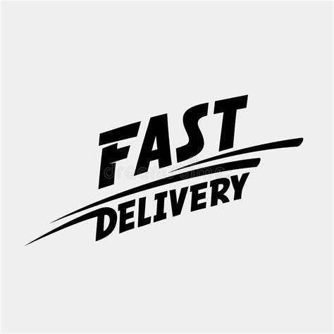 Fast Delivery Logo Fast Delivery Typographic Monochrome Inscription