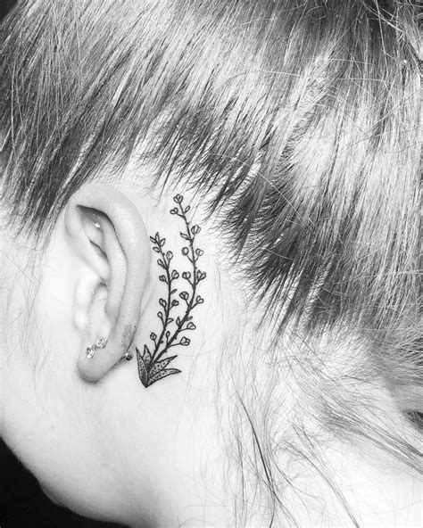 Small Sunflower Tattoo Behind Ear Best Tattoo Ideas