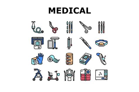 Medical Instrument And Equipment Icons Set Vector By Vectorwin