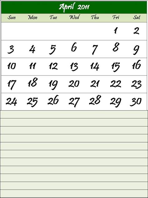 The Symphony Of Life Free Calendar 2011 Template