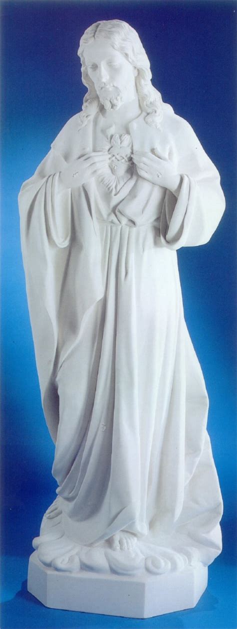 Sacred Heart Of Jesus Life Size Bonded Marble Statue