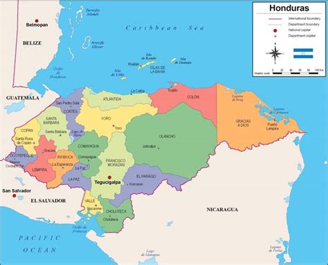 Mapa De Honduras Con Sus Cabeceras Mapas De Honduras