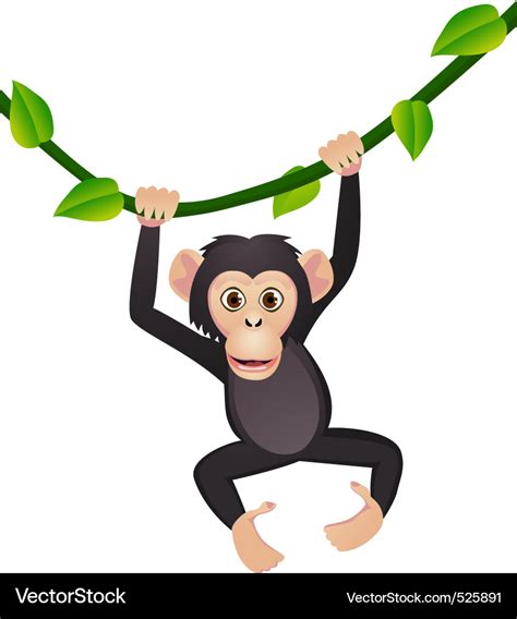 Chimpanzee Cartoon Royalty Free Vector Image Vectorstock