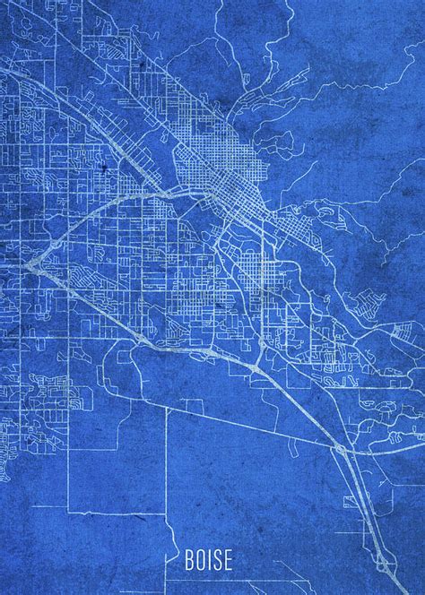 Boise Idaho City Street Map Blueprints Mixed Media By Design Turnpike