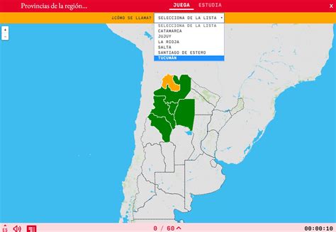 Mapa Para Jugar ¿cómo Se Llama Provincias De La Región Noroeste De