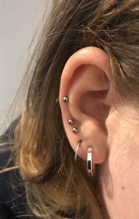 4th Lobe And Cartilage Piercing Earings Piercings Ear Lobe Piercings