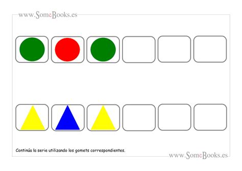 19 Series lógicas con gomets Fichas Actividades de matemáticas