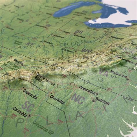 United States 3d Raised Relief Map Natural 3d Topographical Maps