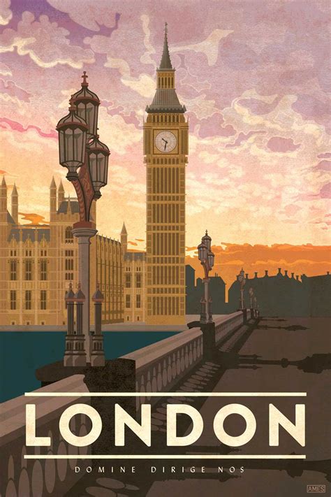 London England Travel Poster United Kingdom — Missy Ames England