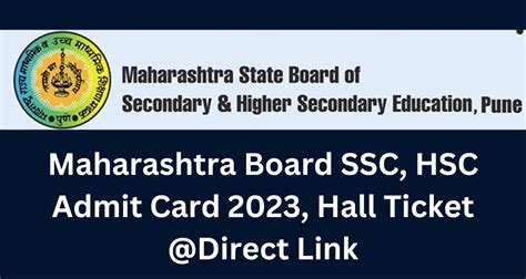 Maharashtra Board Ssc Hsc Admit Card 2023 Hall Ticket Direct Link