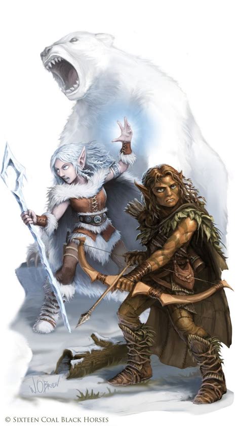 Battle Axe Elves Halfing Elf Team Ranger Caster Druid Bear Snow North