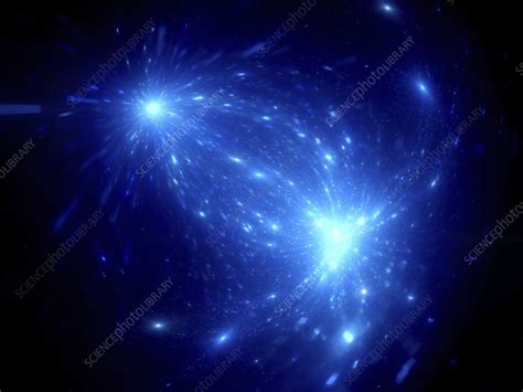 Matter Exchange Between Star Clusters Abstract Illustration Stock