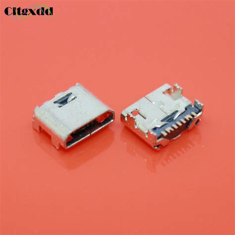 Cltgxdd 100pcs 7pin Mini Micro Usb Charge Charging Jack Connector Plug