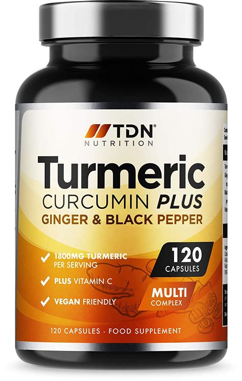 turmeric capsules high strength 1800mg with black pepper and ginger 120 capsules uk made