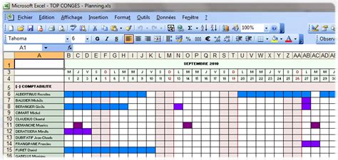 Modele Planning Conges Excel Gratuit Planning De Travail Tableau