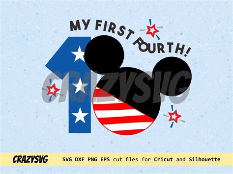 Mickey Mouse My First Fourth of July Cut File SVG | Vectorency