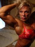 Topless Middle Aged Bodybuilder Lauren Powers Shows Off Her Hard