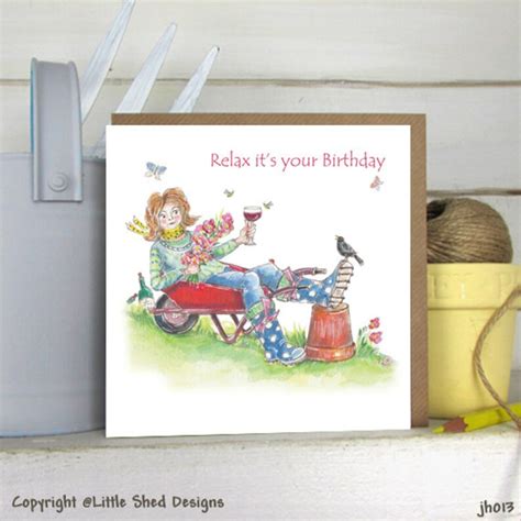 Garden Birthday Card Relax Its Your Birthday Ladies Etsy Uk