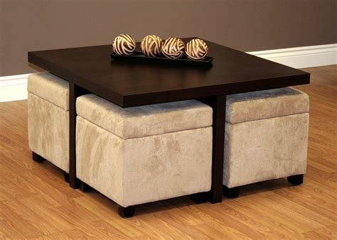 Coffee Table With Poufs Underneath